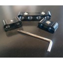 Séparateurs de fil de bougie - 2-4 Fils aluminium - noir - 3 pièces