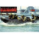 Poster en couleur. Navy Seals dans zodiac en insertion.